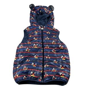 Disney Mickey Mouse Puffer Vest with Hood and‎ Ears Size 8